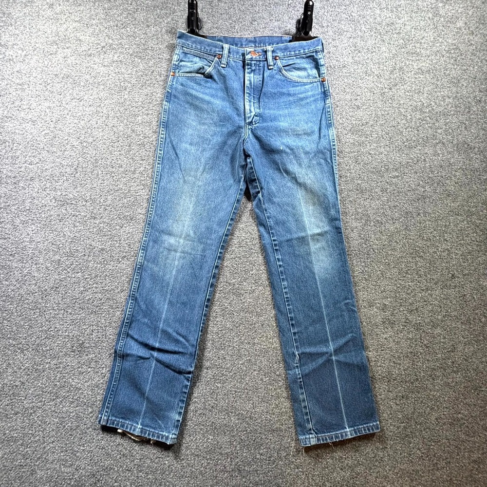 Wrangler 936 Cowboy Cut Slim Fit Jeans Mens 33x32 Medium Wash Denim Rigid